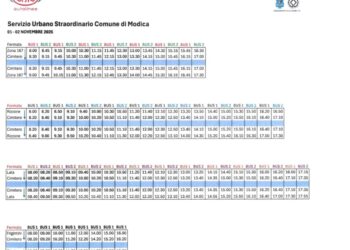 Modica, navette gratuite 1 e 2 novembre