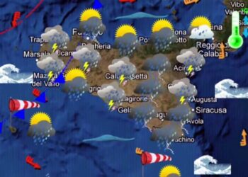 Maltempo Sicilia, oggi piogge e temporali: allerta meteo gialla