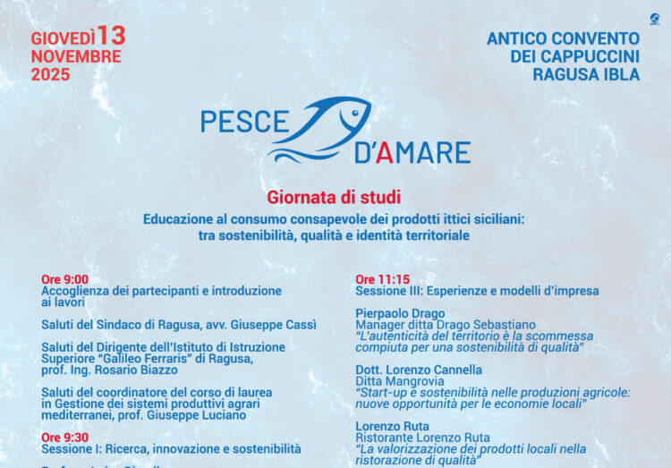 Pesce d’Amare, a Ragusa Ibla la Giornata di Studi sul consumo dei prodotti ittici