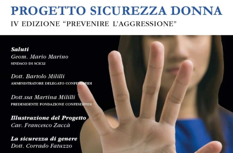 Scicli, progetto sicurezza donna: prevenire l’aggressione