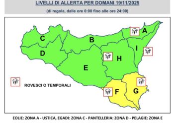 Maltempo Sicilia: domani allerta gialla su Ragusa e settori sud orientali