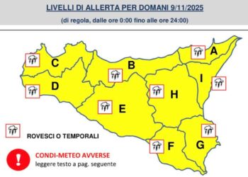 Maltempo Sicilia: è ancora allerta meteo gialla per piogge e temporali
