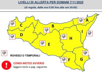 Maltempo Sicilia: allerta gialla per temporali, fulmini e forti raffiche di vento