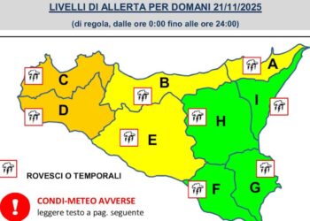 Maltempo Sicilia, arrivano piogge, temporali, neve e forti venti di burrasca