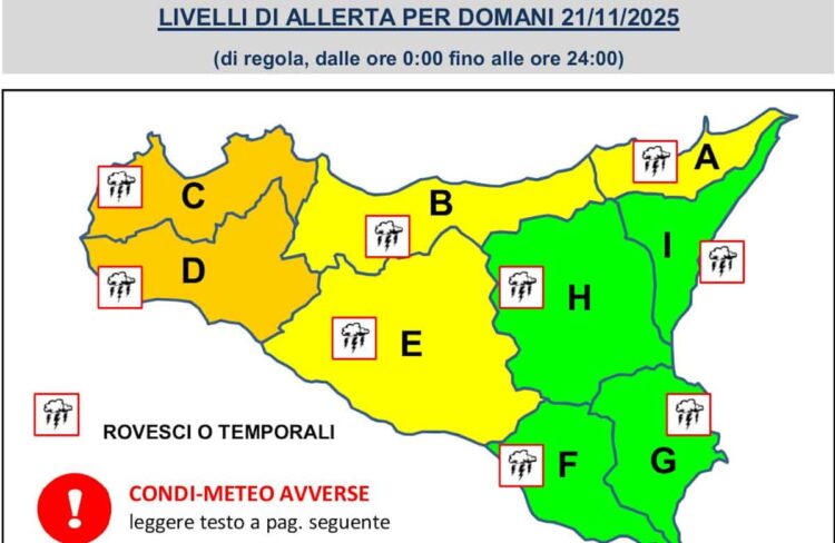 Maltempo Sicilia, arrivano piogge, temporali, neve e forti venti di burrasca
