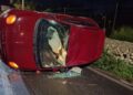 Incidente Vittoria, ragazza al volante di una Fiat 500 sbanda e si ribalta