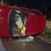 Incidente Vittoria, ragazza al volante di una Fiat 500 sbanda e si ribalta