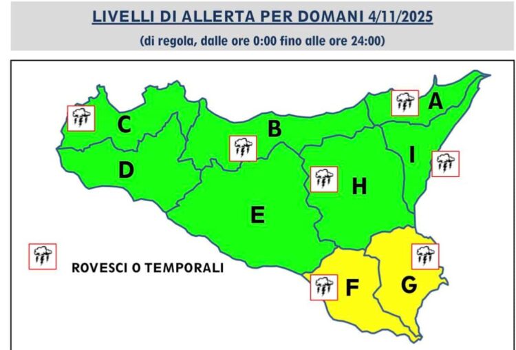 Maltempo Sicilia: allerta meteo gialla a Ragusa