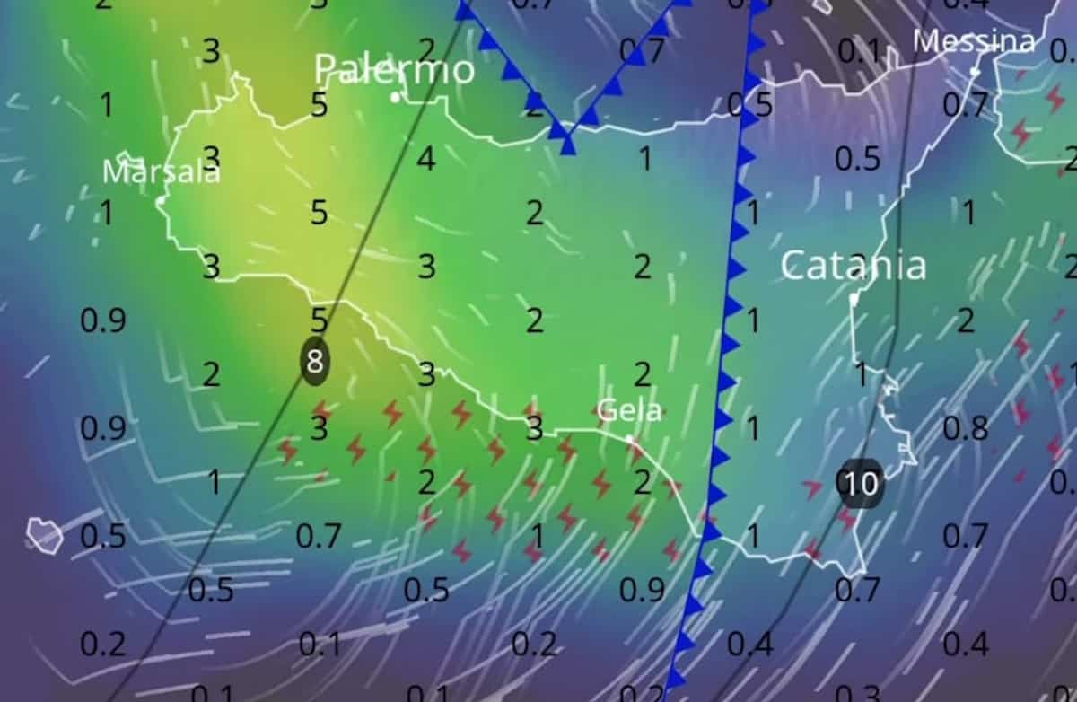 Maltempo Sicilia, oggi forti temporali e rischio nubifragi