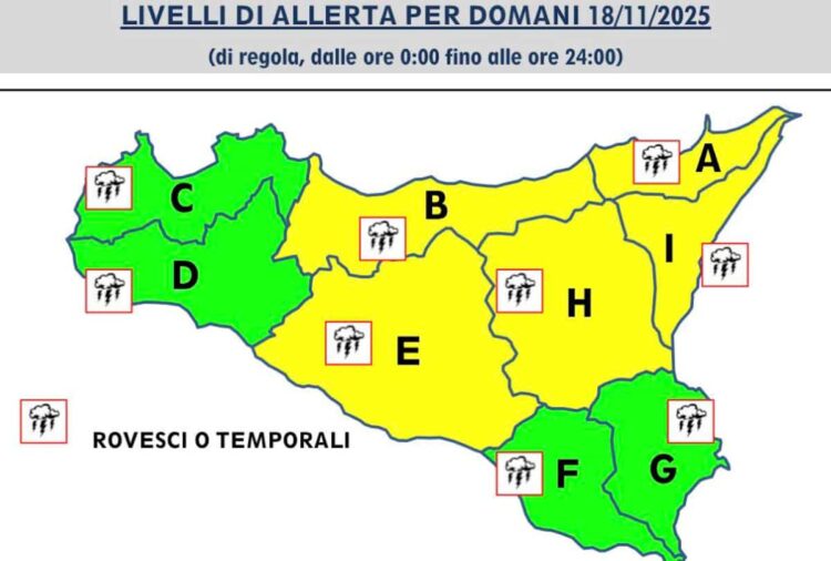 Maltempo in Sicilia: rovesci, temporali e freddo