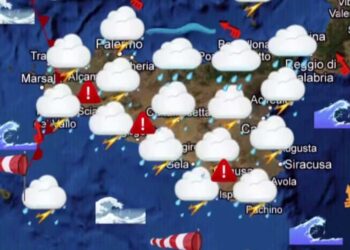 Maltempo Sicilia: in arrivo piogge di forte intensità con locali nubifragi e temporali