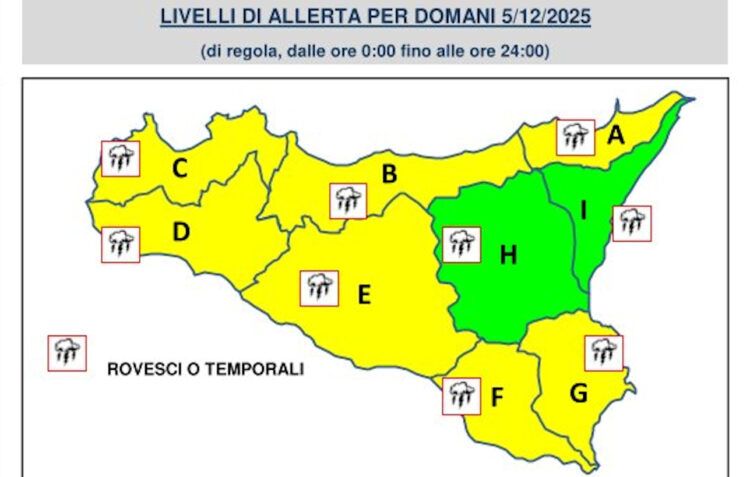 Maltempo in Sicilia: rischio temporali su tutta l'Isola