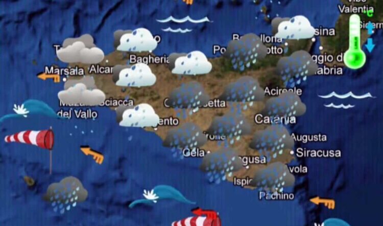 Maltempo Sicilia, sabato di piogge e temporali: arriva la depressione Afro-Mediterranea