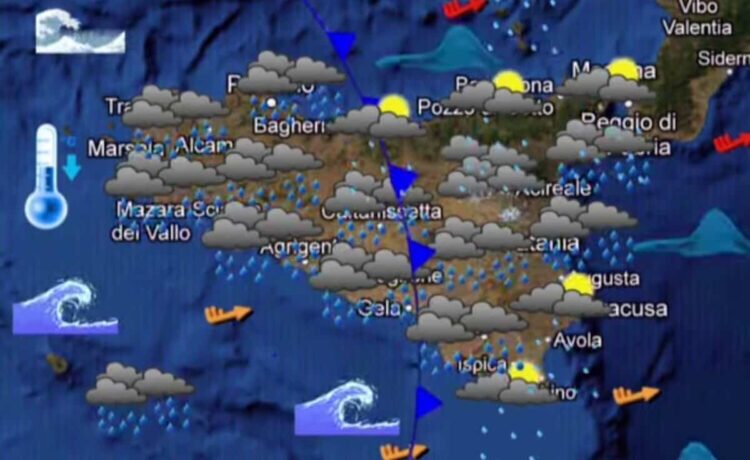 Maltempo Sicilia: in arrivo saccatura atlantica con temporali e venti di burrasca
