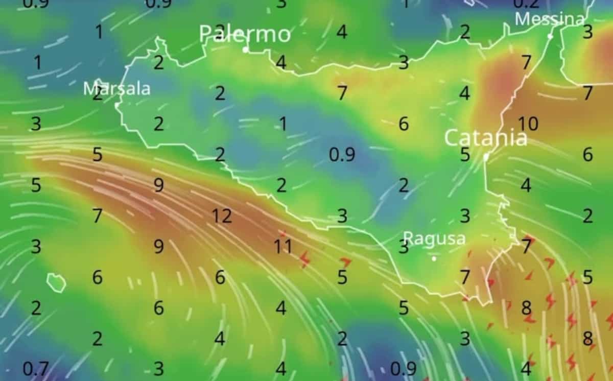 Maltempo Sicilia, in arrivo depressione nord africana con piogge e temporali