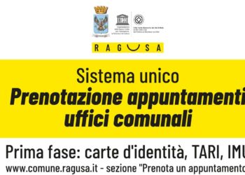 Ragusa, prenotazione online per uffici comunali: al via con carte d’identità, TARI, IMU