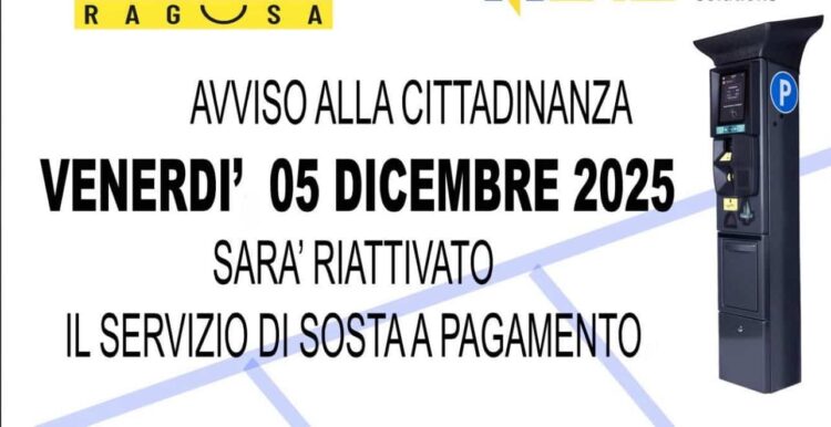 Ragusa oggi riparte la sosta a pagamento