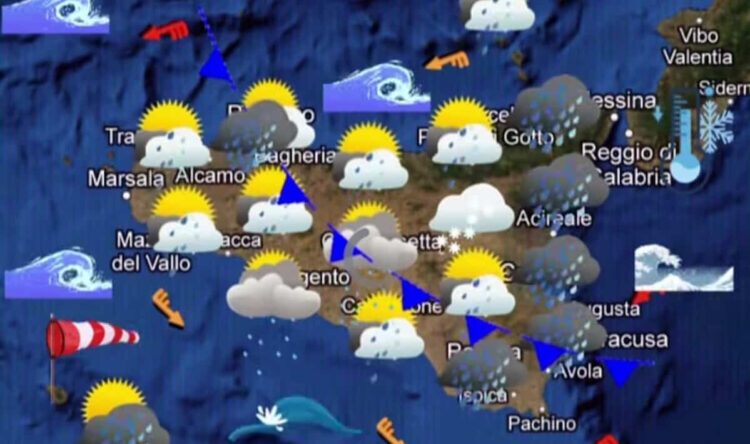 Maltempo Sicilia, San Silvestro sotto pioggia, temporali e freddo