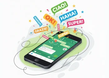 Creazione di sticker testuali su WhatsApp con smartphone