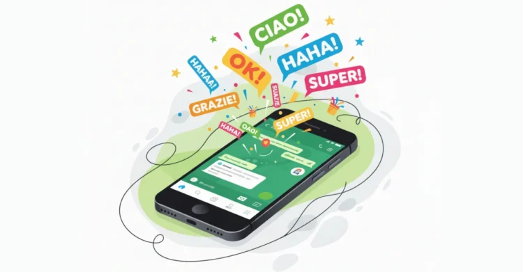 Creazione di sticker testuali su WhatsApp con smartphone