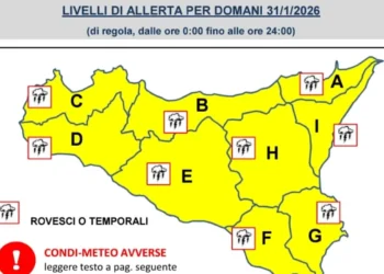 Maltempo in Sicilia: la Protezione Civile dichiara allerta gialla per sabato 31 gennaio