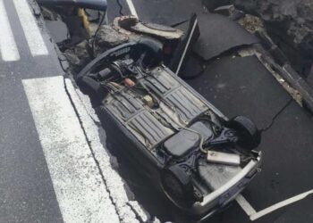 Maltempo: viola divieto e precipita con auto in una voragine nel Messinese