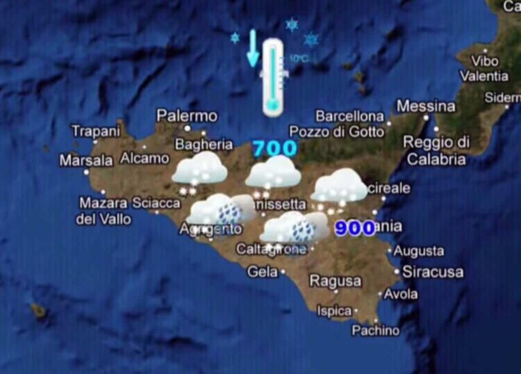 Maltempo Sicilia, in arrivo l'Articata Bis: neve a bassa quota e venti di burrasca
