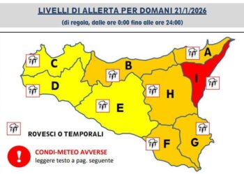 Maltempo Sicilia Ciclone Harry: allerta rossa oggi, arancione per mercoledì 21 gennaio