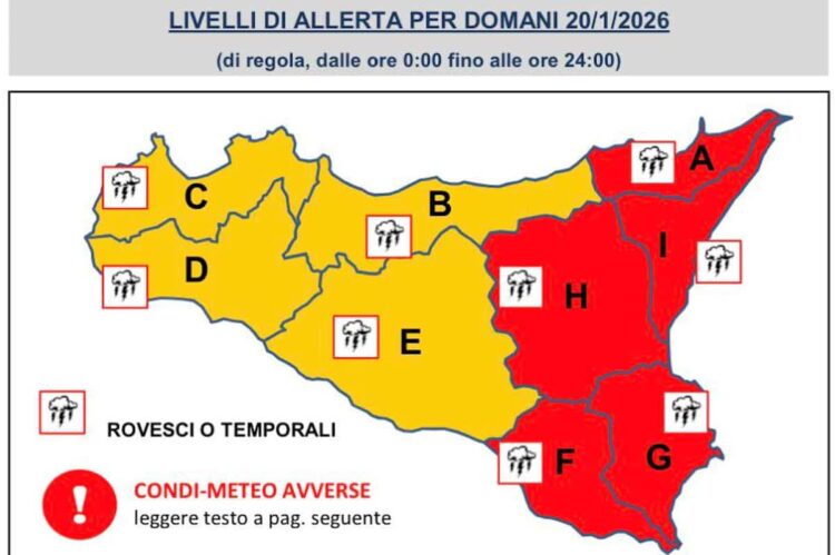 Maltempo Sicilia, allerta meteo rossa anche a Ragusa: il ciclone Harry fa paura