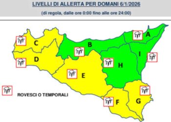 Maltempo Sicilia, Epifania sotto la pioggia: allerta meteo gialla