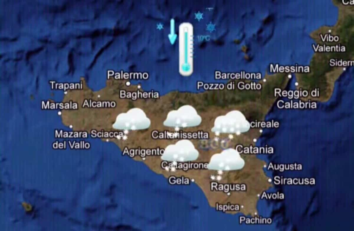 Maltempo Sicilia: arriva il freddo artico e la neve a quote collinari