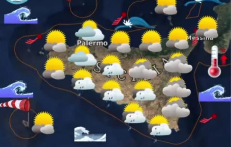 Maltempo Sicilia, pioggia e venti di libeccio fino a burrasca