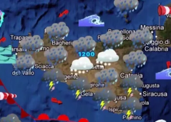 Maltempo Sicilia, vortice ciclonico: temporali e venti a rotazione ciclonica