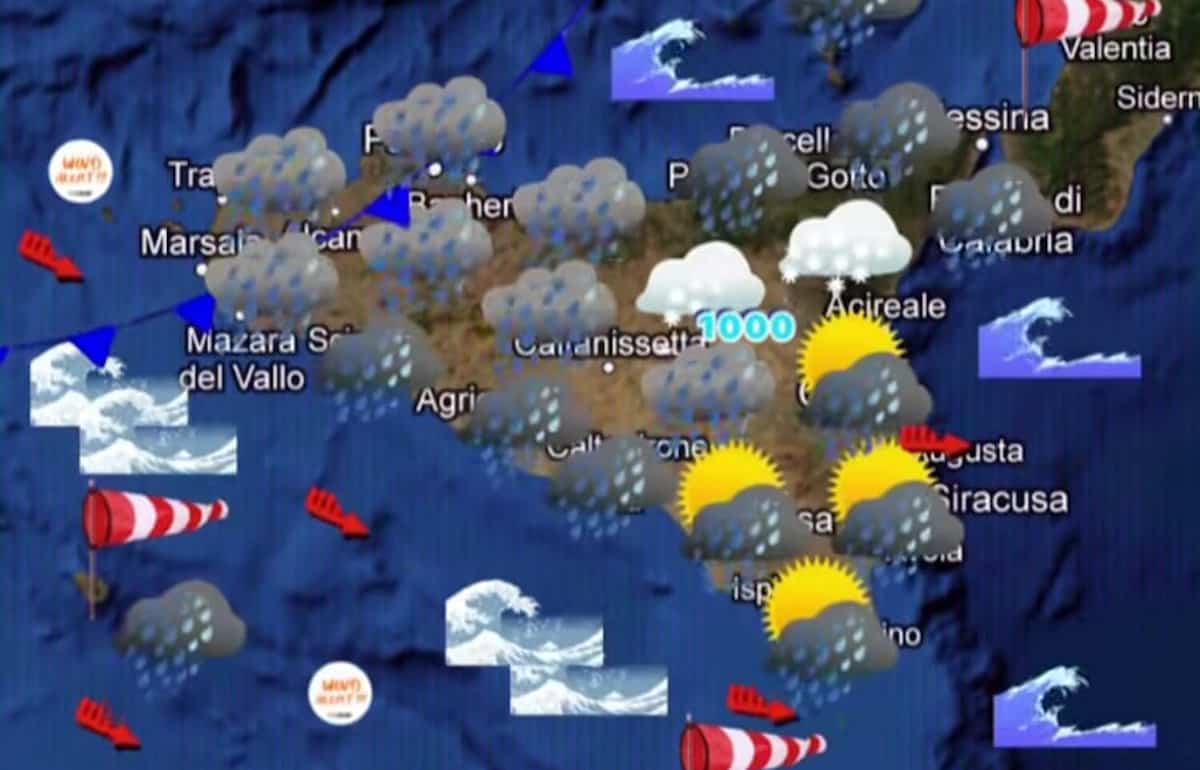 Maltempo Sicilia: in arrivo temporali, venti di burrasca e nevicate