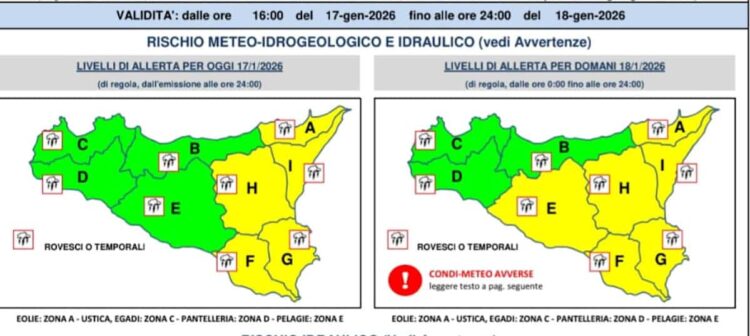 Allerta Meteo maltempo Sicilia, la Tempesta Harry sferza l'Isola: piogge e venti di burrasca