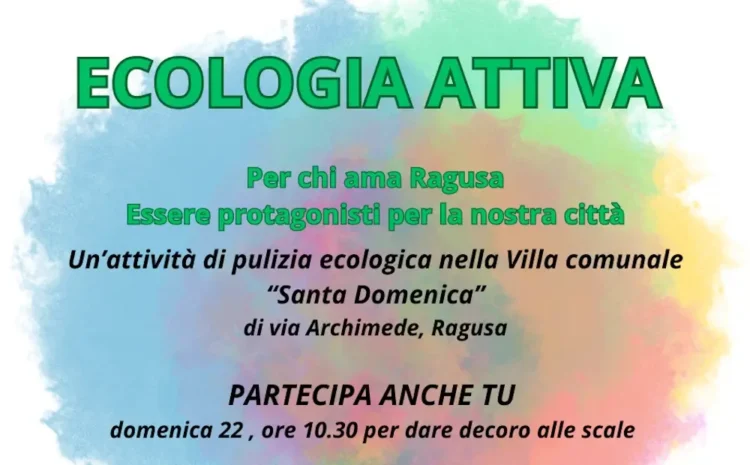 Ragusa oggi pulizia ecologica nella Villa Comunale Santa Domenica di via Archimede