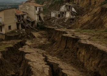 Area colpita dalla frana a Niscemi