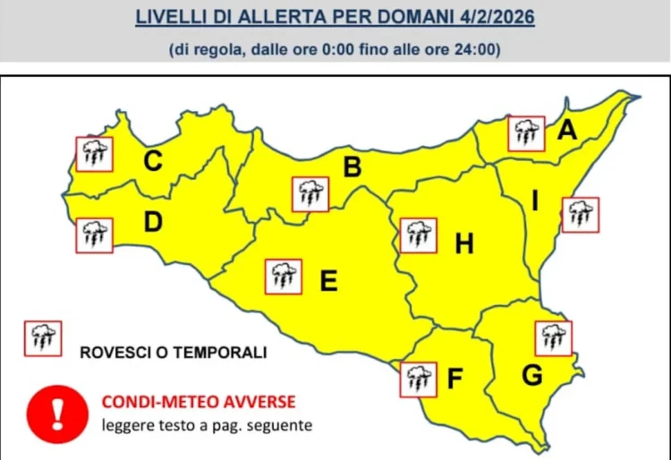 Maltempo Sicilia, scatta l'allerta gialla: domani venti di burrasca e mareggiate