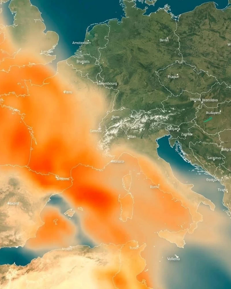 polvere sahariana sul Mediterraneo e sull’Europa occidentale