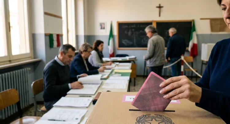 Affluenza referendum giustizia ore 12 urna elettorale.