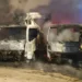 Vigili del fuoco spengono mezzi edili incendiati a Pachino – attentato incendiario Pachino