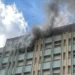 Fumo nero causato dall'incendio Ospedale Cannizzaro a Catania.