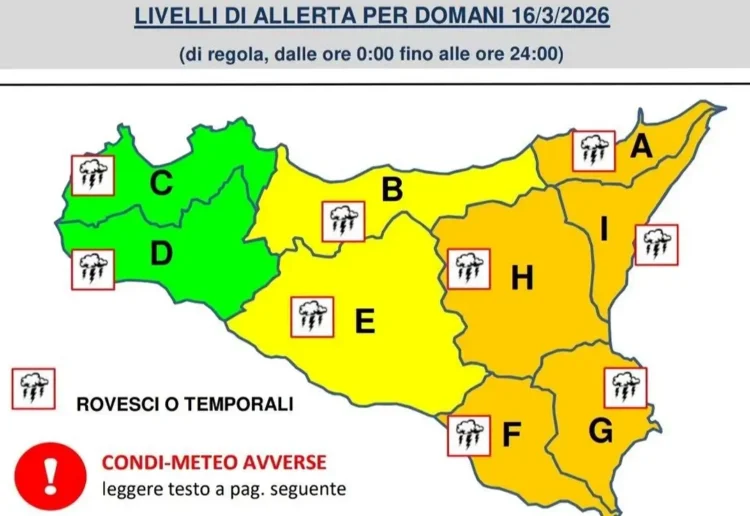 Maltempo Sicilia, allerta meteo arancione da Ragusa a Messina: temporali e venti di burrasca