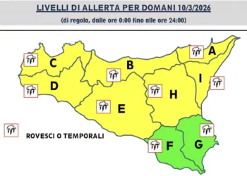 Maltempo Sicilia, allerta gialla meteo confermata per il 10 marzo