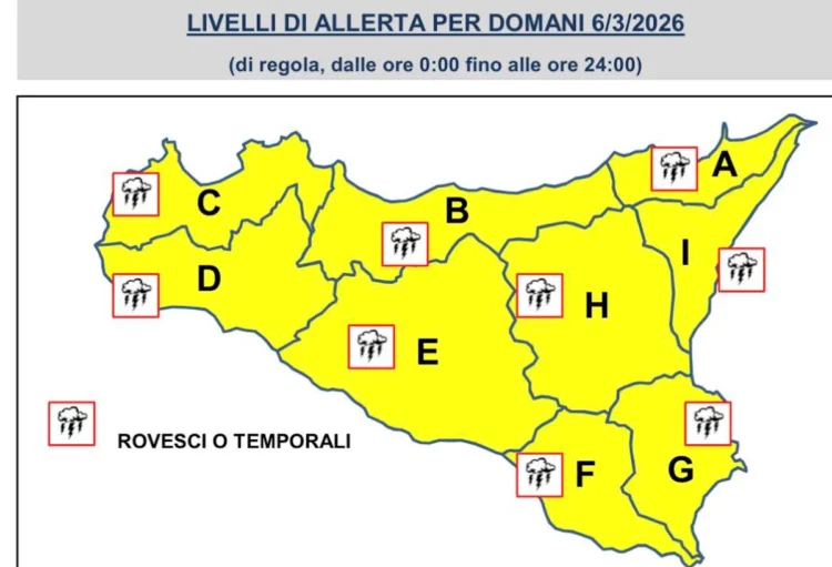 Maltempo Sicilia, Allerta meteo Gialla: tornano piogge e temporali