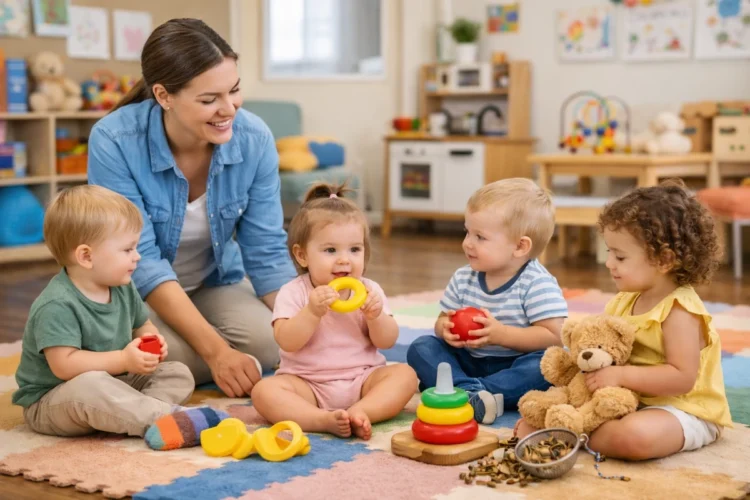 Bambini che giocano in un nido per illustrare le novità del Bonus Asilo Nido 2026 dell'INPS.
