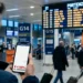 Analisi del caro voli Sicilia tramite smartphone in aeroporto.