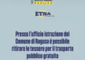 Ragusa trasporto pubblico, in consegna le tessere Under 20 per viaggiare gratis nel 2026