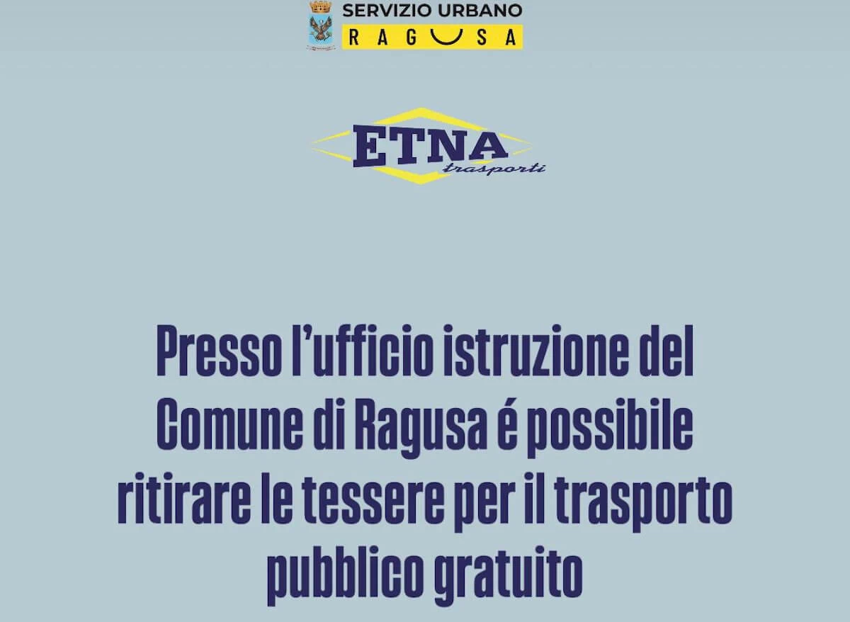 Ragusa trasporto pubblico, in consegna le tessere Under 20 per viaggiare gratis nel 2026