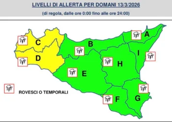 Maltempo Sicilia: allerta meteo venerdì 13 marzo tra piogge e calo termico